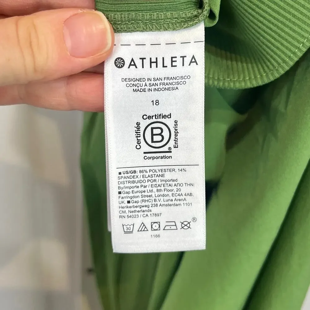 ATHLETA Brooklyn Mid Rise Ankle Pants 198671 Stretch Grass Green Size 18 - Picture 8 of 9